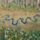 Mäandrierender Fluss in Turtle Island, NY